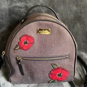 Kate Spade Grove Street Poppy Sammi Gray Denim Backpack KATE SPADE GROVE STREET POPPY SAMMI DENIM BACKPACK NWT $299  main image 2